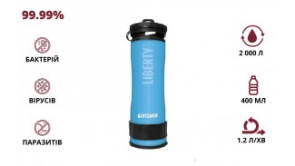  Портативна пляшка для очищення води LifeSaver Liberty Blue