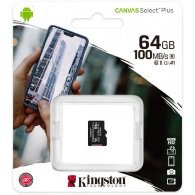 Карта пам'яті microSDXC Kingston 64GB Canvas Select Plus UHS-I U1 V10 A1 (SDCS2/64GB)