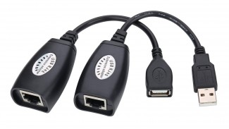 Подовжувач USB по кручений парі RJ-45 to AM + RJ-45, Blister до 50 метрів