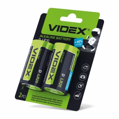 Батарейка VIDEX Alkaline 1.5V LR20/D 2 шт 