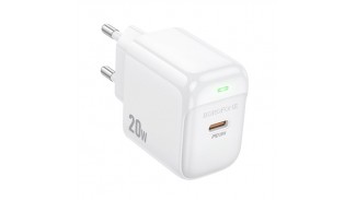 Блок живлення BOROFONE BAS43A Potential PD20W+QC CHARGER (EU) White