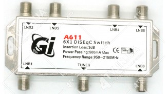 DiSEqC 6х1 GI A611 внутр.
