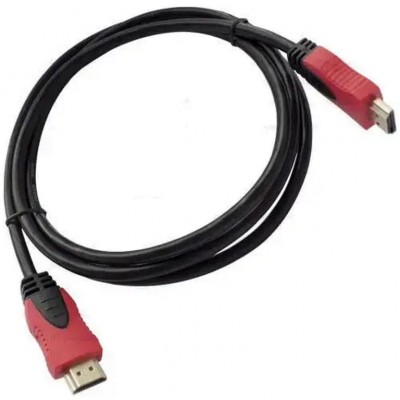 Кабель HDMI-HDMI Tcom v.1.4 Ø6.0 1.5 метра червоно-чорний