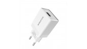 Адаптер мережевий BOROFONE BA20A + single port charger set (Micro) White