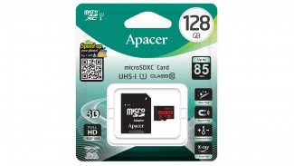 Карта памяти microSDXC Apacer 128GB class 10 adapter (AP128GMCSX10U5-R)