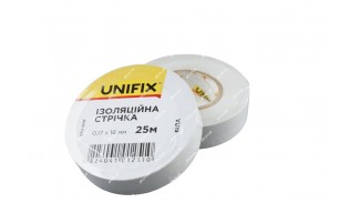 Стрічка ізоляційна UNIFIX ETU-25W біла 0.17х18мм 25м