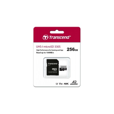 Карта пам'яті microSDXC Transcend 256GB UHS-I U3 A2 Class 10 (TS256GUSD330S)