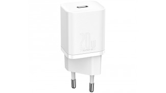 Адаптер мережевий Baseus Super Si Quick Charger 1C 20W EU White