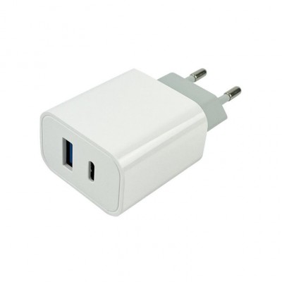 Адаптер мережний Mibrand MI-33 GaN 30W Travel Charger USB-A + USB-C White