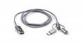 Кабель USB 2.0 AM - Lightning + Micro USB + Type-C Vinga сірий 1.0 метр