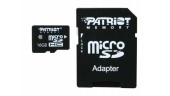 Карта пам'яті microSDHC Patriot LX 16GB UHS-1 (PSF16GMCSDHC10) + SD-adapter