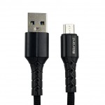 Кабель USB 2.0 до Micro USB Mibrand MI-32 Nylon Charging Line чорний 2.0 метра