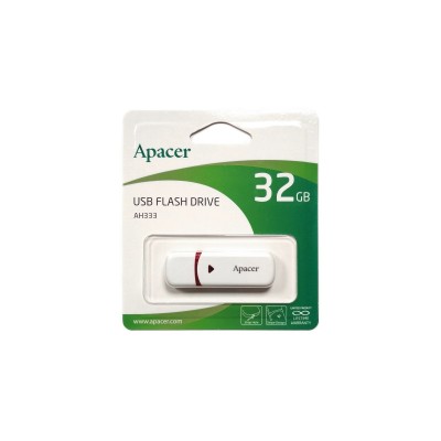 Накопичувач Apacer 32GB AH333 USB 2.0 White (AP32GAH333W-1)