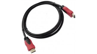 Кабель HDMI-HDMI Tcom v.1.4 Ø6.0 1.5 метра червоно-чорний