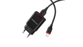 Адаптер мережевий BOROFONE BA20A + single port charger set (Lightning) Black