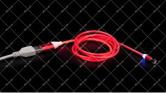 Кабель USB 2.0 AM to Lightning магнітний Red LED 1.0 метр