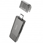 Хаб Hoco HB39 USB/Type-C 3.0 High-Speed Card Reader Metal Gray