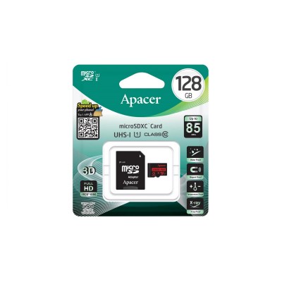 Карта пам'яті microSDXC Apacer 128GB class 10 adapter (AP128GMCSX10U5-R)