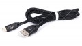 Кабель USB 2.0 AM - Lightning SERTEC чорний тканинна обплетення 1.0 метр