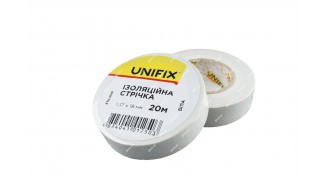 Стрічка ізоляційна UNIFIX ETU-20W біла 0.17х18мм 20м