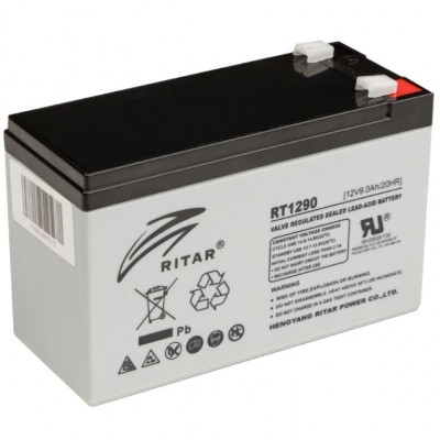 Батарея акумуляторна Ritar AGM RT1290 12V 9 Ah сіра 