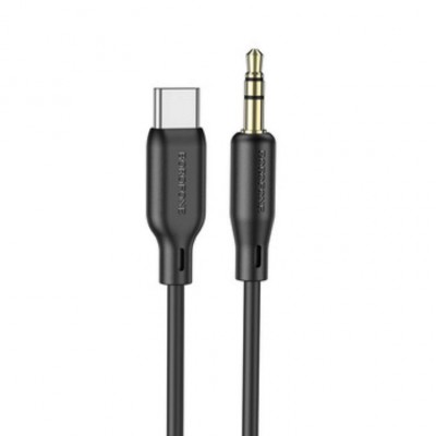 Аудіо-кабель BOROFONE BL18 AUX 3.5 мм для Apple Lightning Black 1 метр