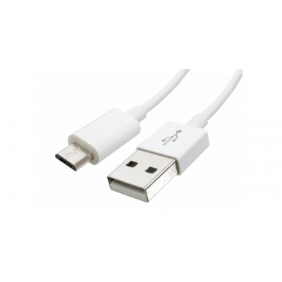 Кабель USB 2.0 - Micro USB 3 мм білий 2 метри