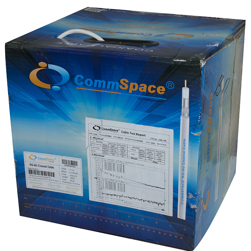 Кабель коаксіальний CommSpace RG-6U 64% 305 метрів 75 Ом