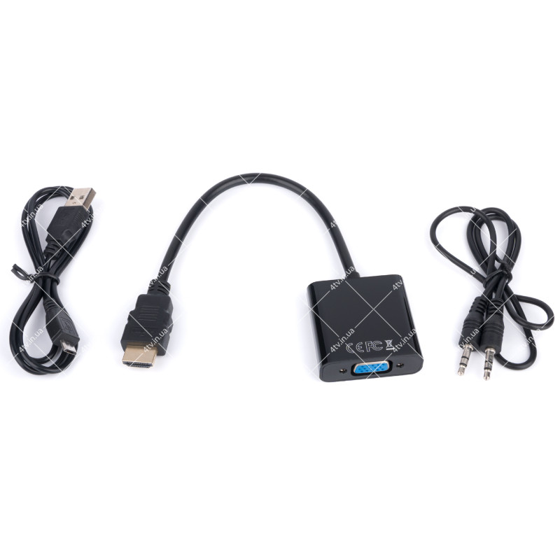 Адаптер (перехідник) HDMI - VGA + AUDIO + ЖИВЛЕННЯ 0.2м