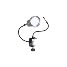 Тримач для паяння плат "третя рука" на струбціні з лінзою та підсвічуванням