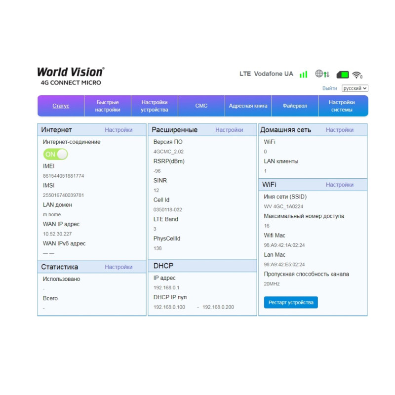 3G/4G WiFi World Vision 4G Connect Micro