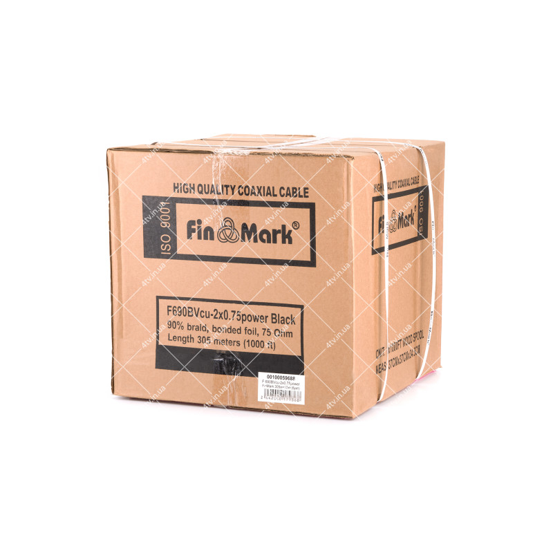Кабель коаксіальний Finmark F690BVcu - 2*0.75power 305 метрів 75 Ом чорний