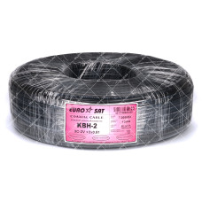 Кабель коаксіальний EUROSAT KBH-2 3C-2V + 2x0.51Cu 100 метрів 75 Ом чорний