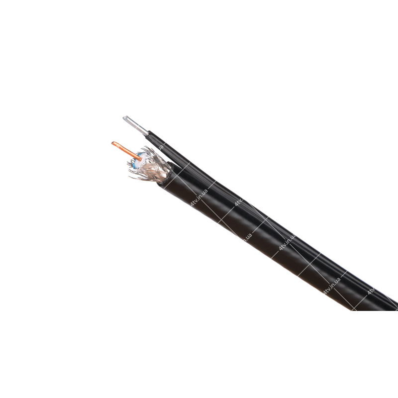 Кабель коаксіальний CommSpace RG-6U з тросом 305 метрів 75 Ом чорний