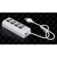 Хаб USB 2.0 4-х портовий питание от USB 480Mbts белый
