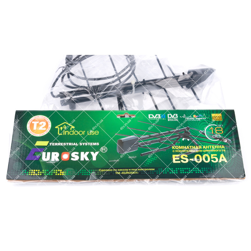 Т2 антенна Eurosky ES-005A комнатная активная 5V