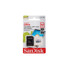 Карта пам'яті microSDHC SanDisk 64GB class 10 + adapter SDSQUNS-064G-GN3MA