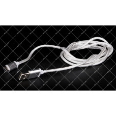 Кабель USB 2.0 AM Type-C SERTEC білий тканинна оплетка 1.0 метр