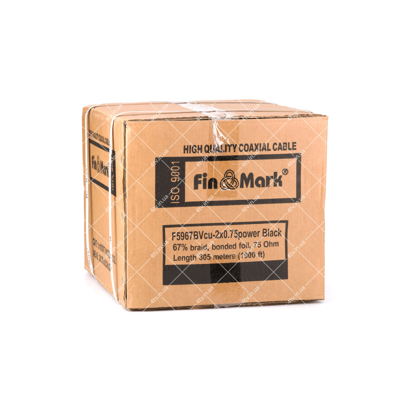 Кабель коаксіальний FinMark F5967BVcu-2x0.75 305 метрів 75 Ом чорний