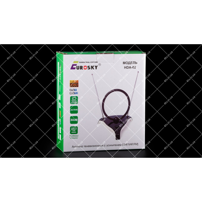 Т2 антена Eurosky HDA-02 кімнатна активна 220V