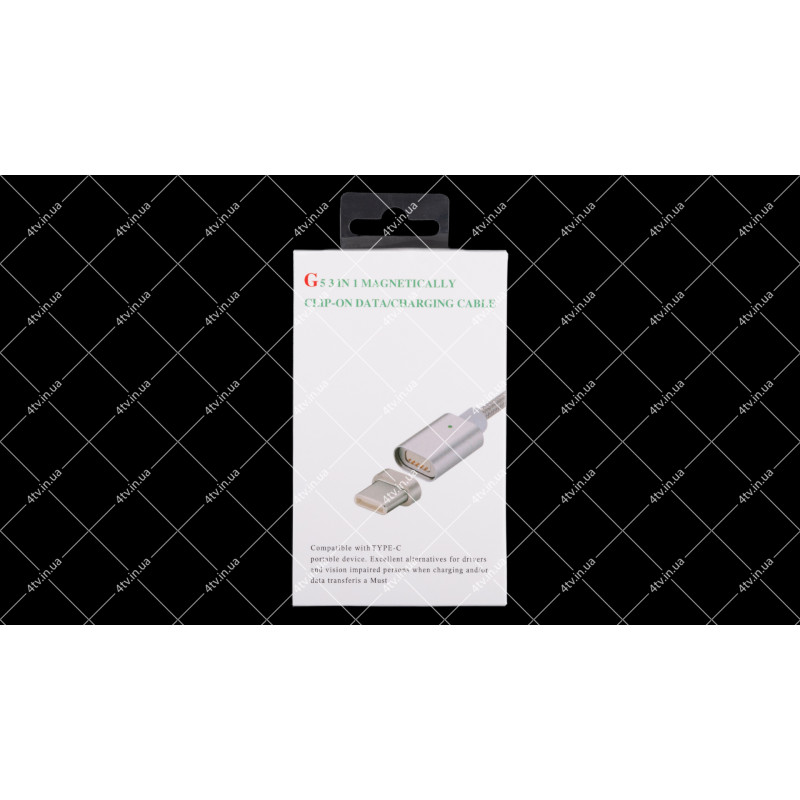 Кабель USB 2.0 AM to USB Type-C магнитный Gray 1.0 метр