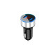 АЗУ 5V 3.1A Metal Dual USB Car Charger LED Display