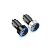 АЗУ 5V 3.1A Metal Dual USB Car Charger LED Display