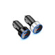 АЗУ 5V 3.1A Metal Dual USB Car Charger LED Display
