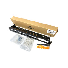 Патч-панель ATcom 19" 24 порти UTP Cat.6 + Keystone та організатор (P6148)