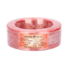 Кабель акустичний Sound Star 2x0.16 CU прозоро-червоний 100 метрів