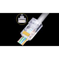 Роз'єм конектор Merlion RJ-45 8P8C Cat.5 наскрізний 50шт