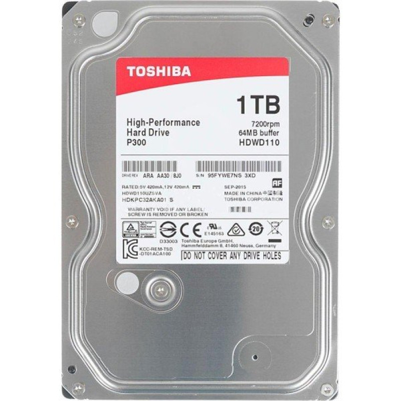 Жорсткий диск Toshiba P300 3.5" 1TB (HDWD110UZSVA)