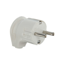 Вилка із заземленням кутова A105 16A 250V біла
