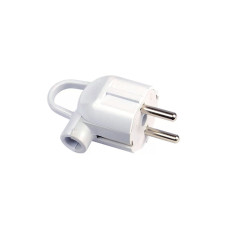 Вилка DE-PA 11103 з/з 16A 250V кутова біла